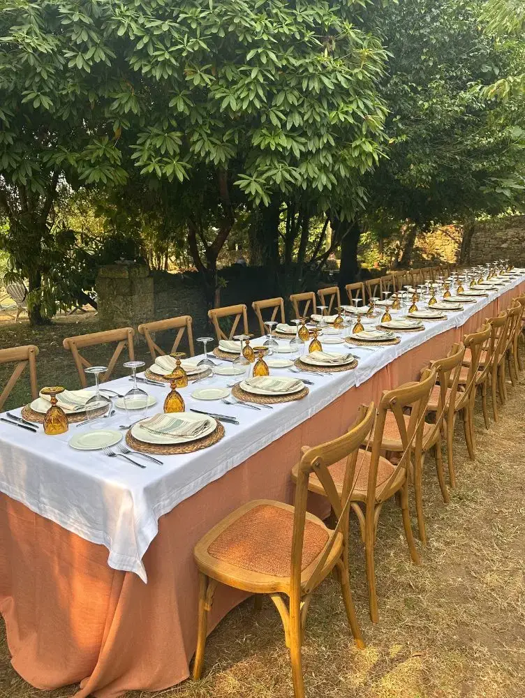 Mesa decoración evento Cinza e Lume